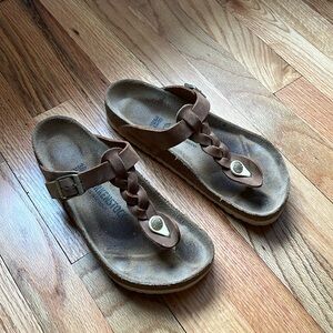 Birkenstock Gizeh Braided Sandal Cognac Size EU 38